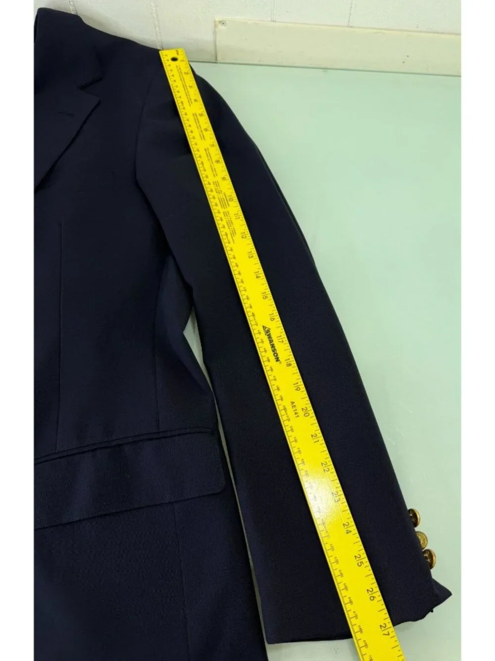 VTG Polo Ralph Lauren University Club Blazer Mens 44R Wool Navy Gold Button USA